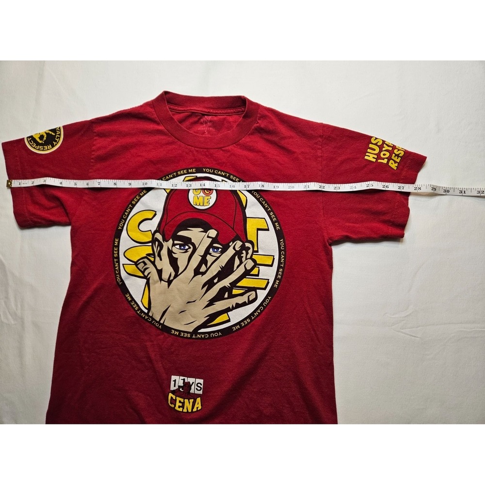 WWE John Cena You Can't See Me T-Shirt Men Size S Red Cotton 2010s Used - Picture 10 of 12